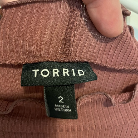 Torrid Dusty Rose Ruffled Turtle Neck - Picture 5 of 6